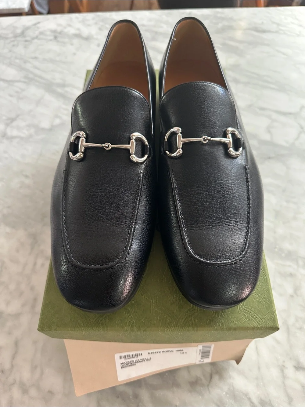 Gucci Princeton Black Leather Horsebit Loafers